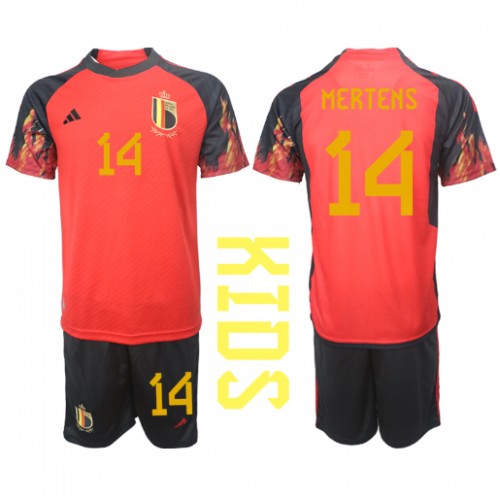 Dětský Fotbalový dres Belgie Dries Mertens #14 MS 2022 Domácí Krátký Rukáv (+ trenýrky)